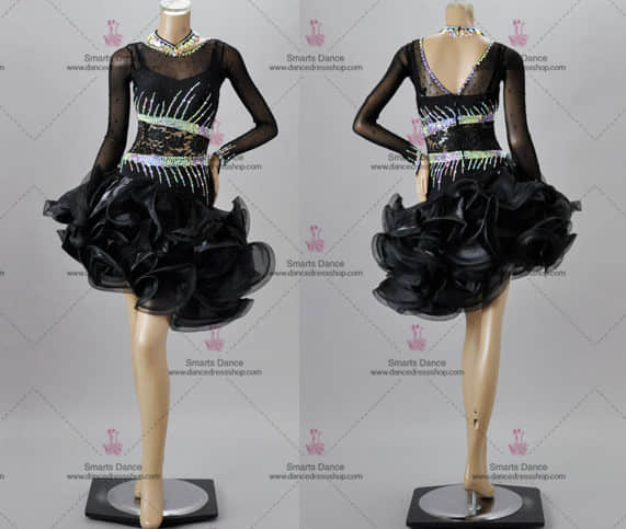 Latin Dance Clothes,Latin Ballroom Dresses Black LD-SG1884,Latin Dance Costumes For Competition,Tailor Made Latin Dress