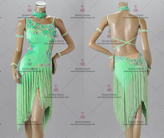 Latin Dresses For Sale,Latin Dresses For Sale Green LD-SG1892,Latin Costumes,Custom Made Latin Dress