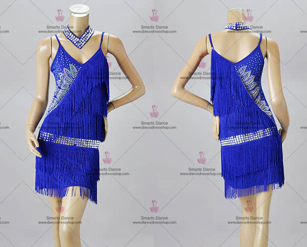 Latin Dance Clothes,Latin Gowns Blue LD-SG1898,Latin Dresses,Womens Latin Dress