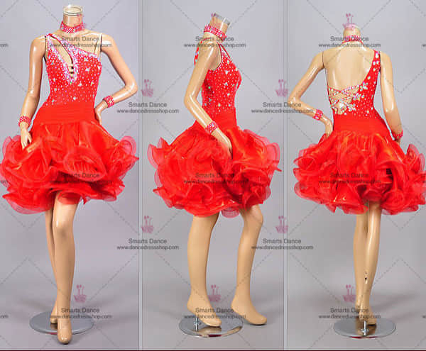 Latin Ballroom Dresses,Affordable Latin Competition Dresses Red LD-SG1911,Latin Dancewear,Tailor Made Latin Dress