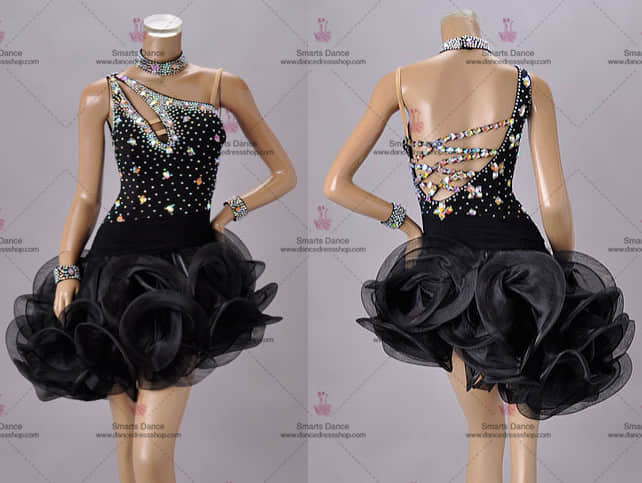 Latin Dance Competition Dresses,Latin Dancewear Black LD-SG1918,Waltz Dance Dresses,Latin Dance Costumes