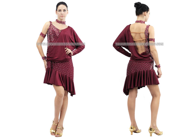 quality sequin latin dance dresses,big size Salsa dresses,custom made Cha Cha gowns