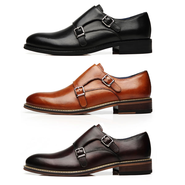 Men's Monk Strap Mendez-1-cognac | La Milano Mens Shoes