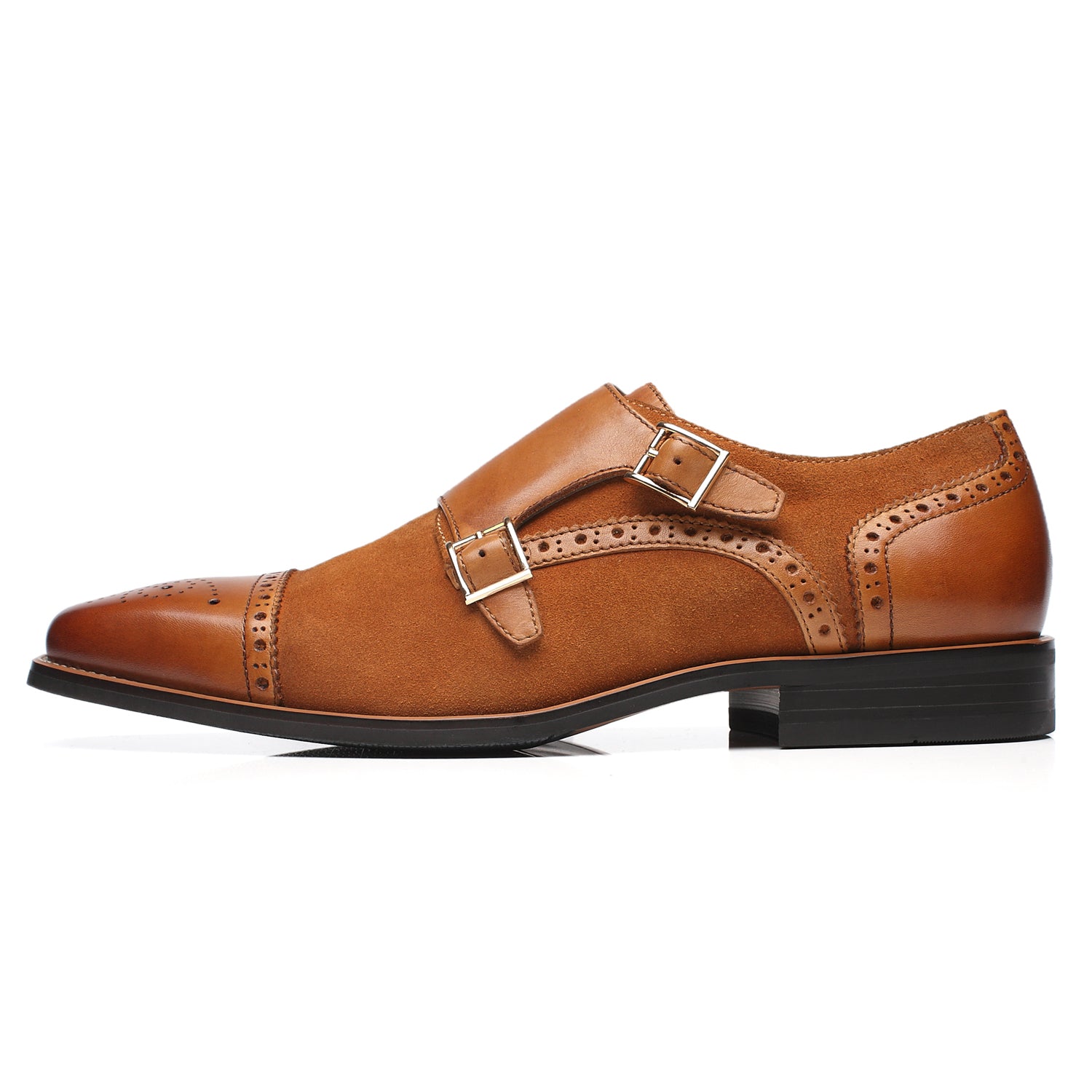 Men's Double Monk Strap Loafer 3-Cognac | La Milano Mens Shoes