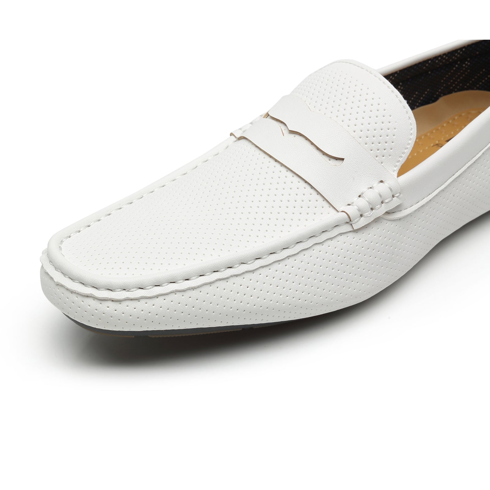 Men's Penny loafers Driving Moccasins Serpent-1-white | La Milano Mens ...