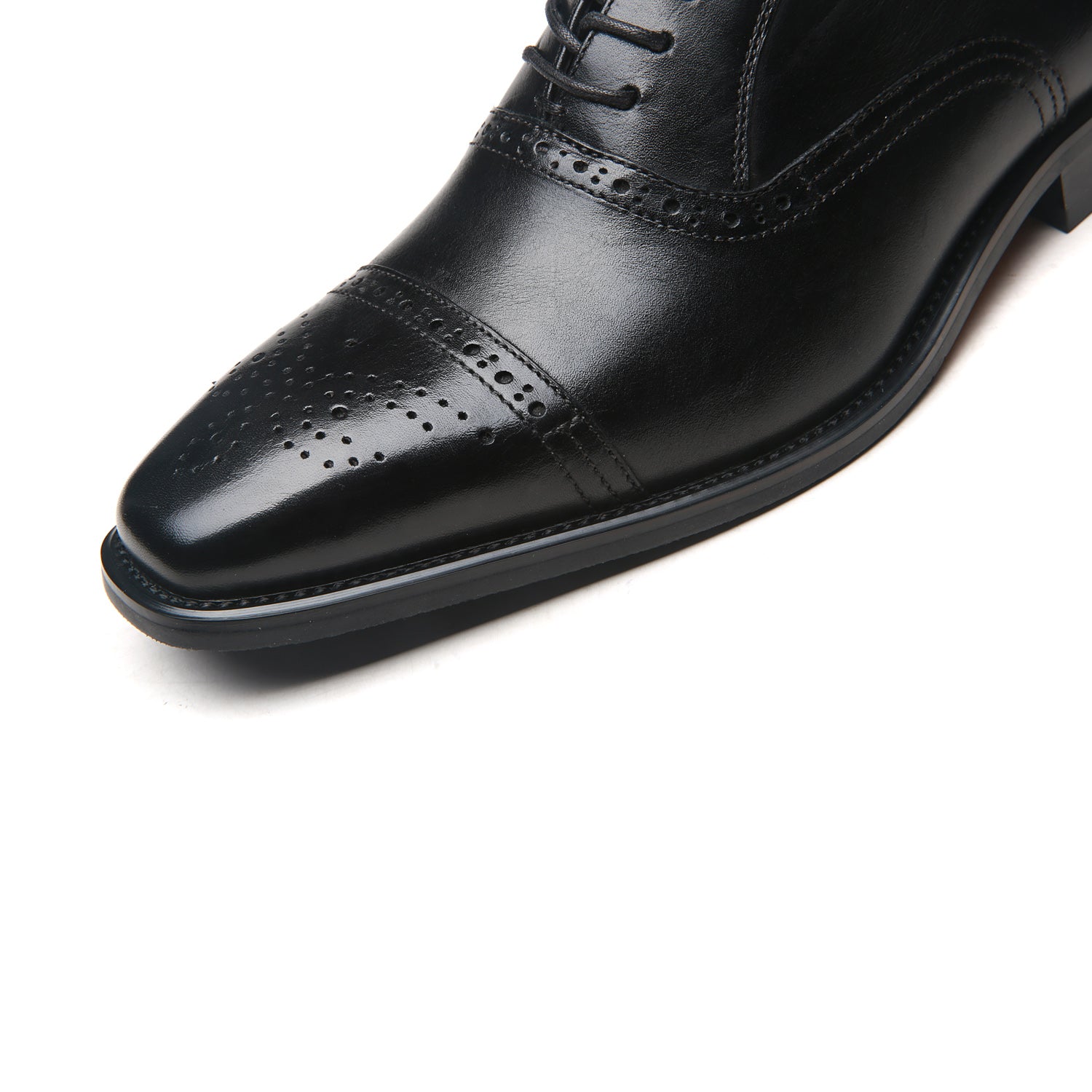 Men's Cap Toe Lace up Oxford Dress Shoes Posh-1-black | La Milano Mens ...