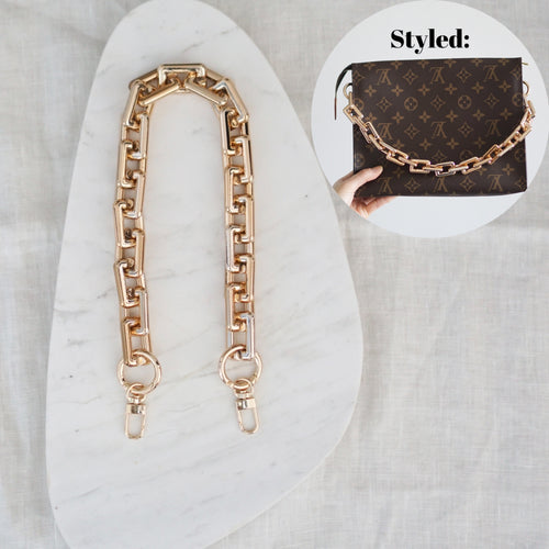 GOLD CHAIN~REPLACEMENT STRAP~ fits most Louis Vuitton Bags~Multi-Purpose