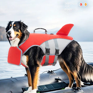 Shark Fin Dog Life Jacket - Adjustable Pet Swimming & Safety Vest for All Seasons, Pool & Beach Fun - iTrenDee