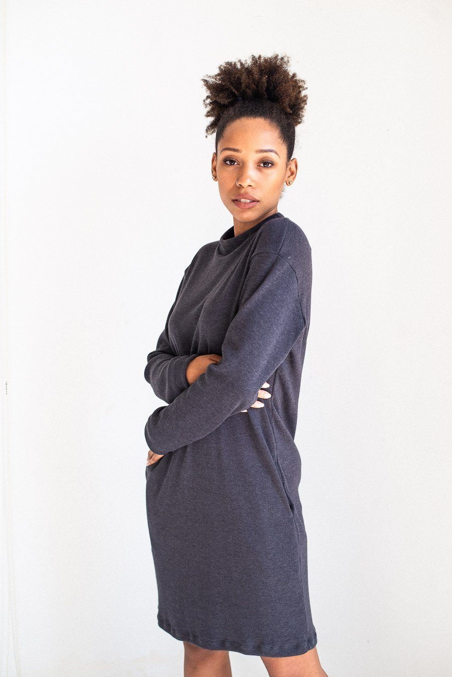 mock neck dress long sleeve