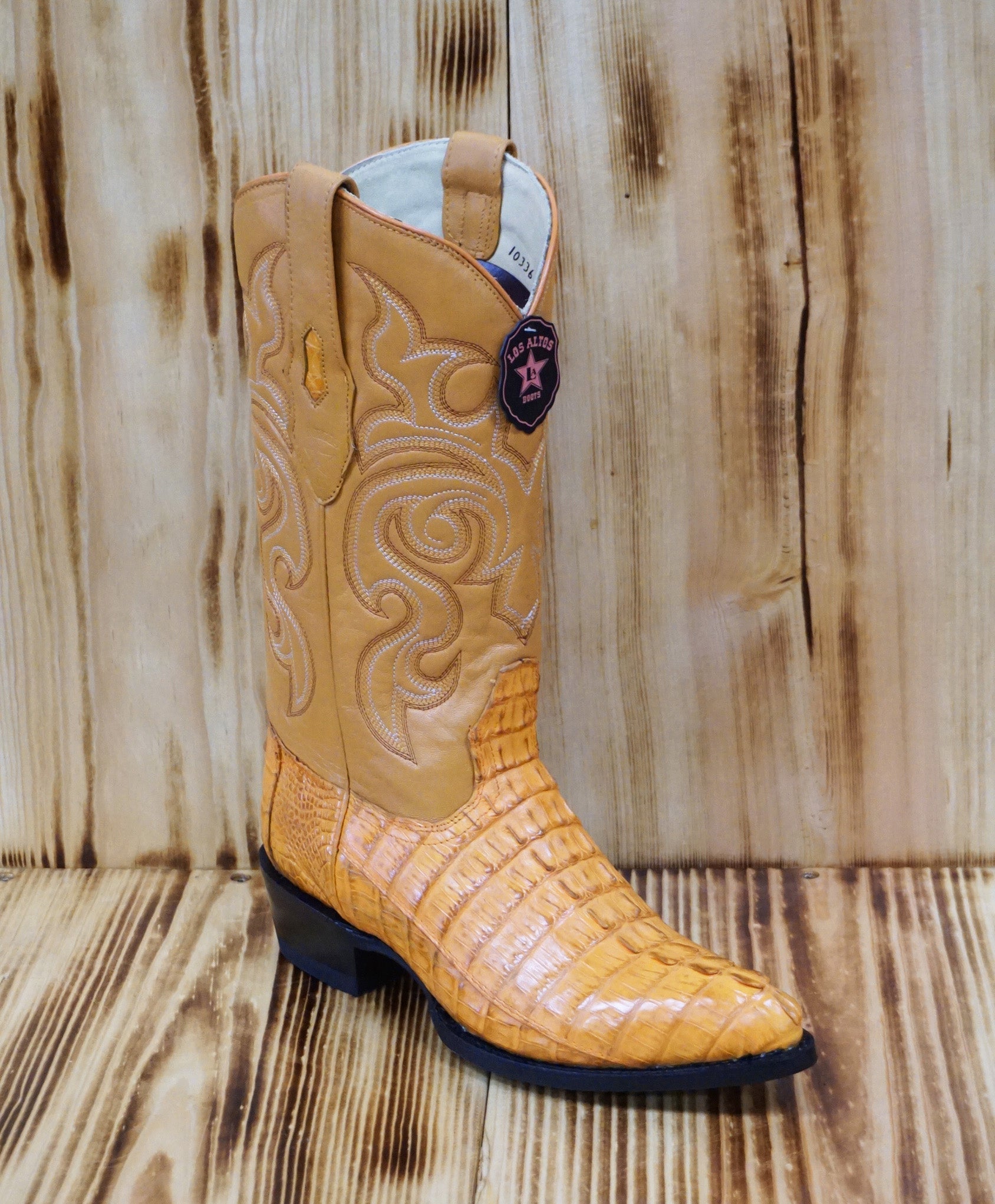 Los Altos Boots 990102 J-Toe Caiman Tail - Buttercup