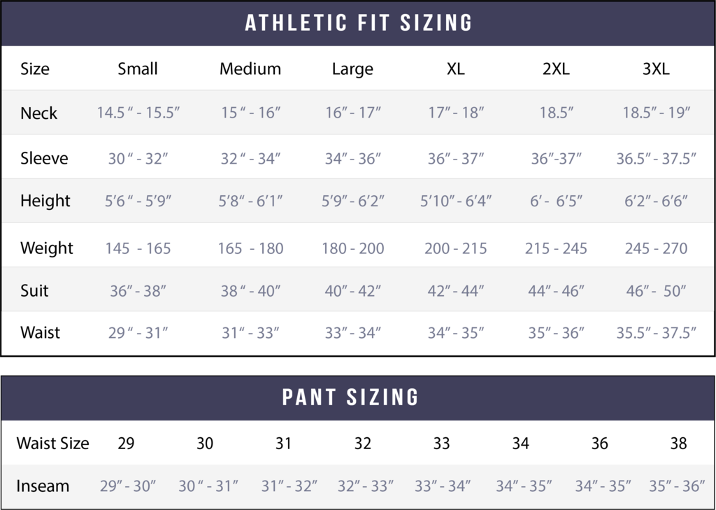 An Fitting Size Chart