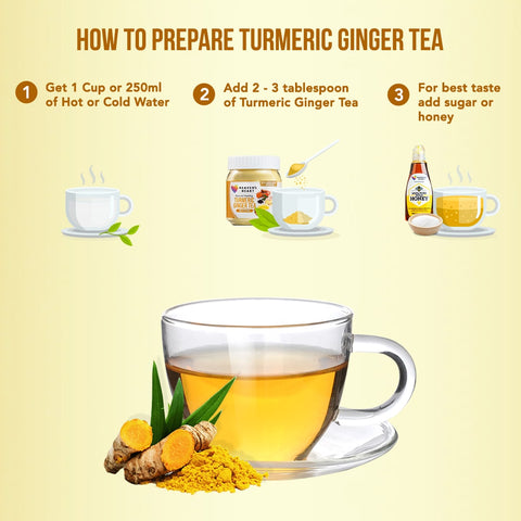 Natural Healing Turmeric Ginger Tea With Piperine 150g (Less Sugar) Heaven's Heart