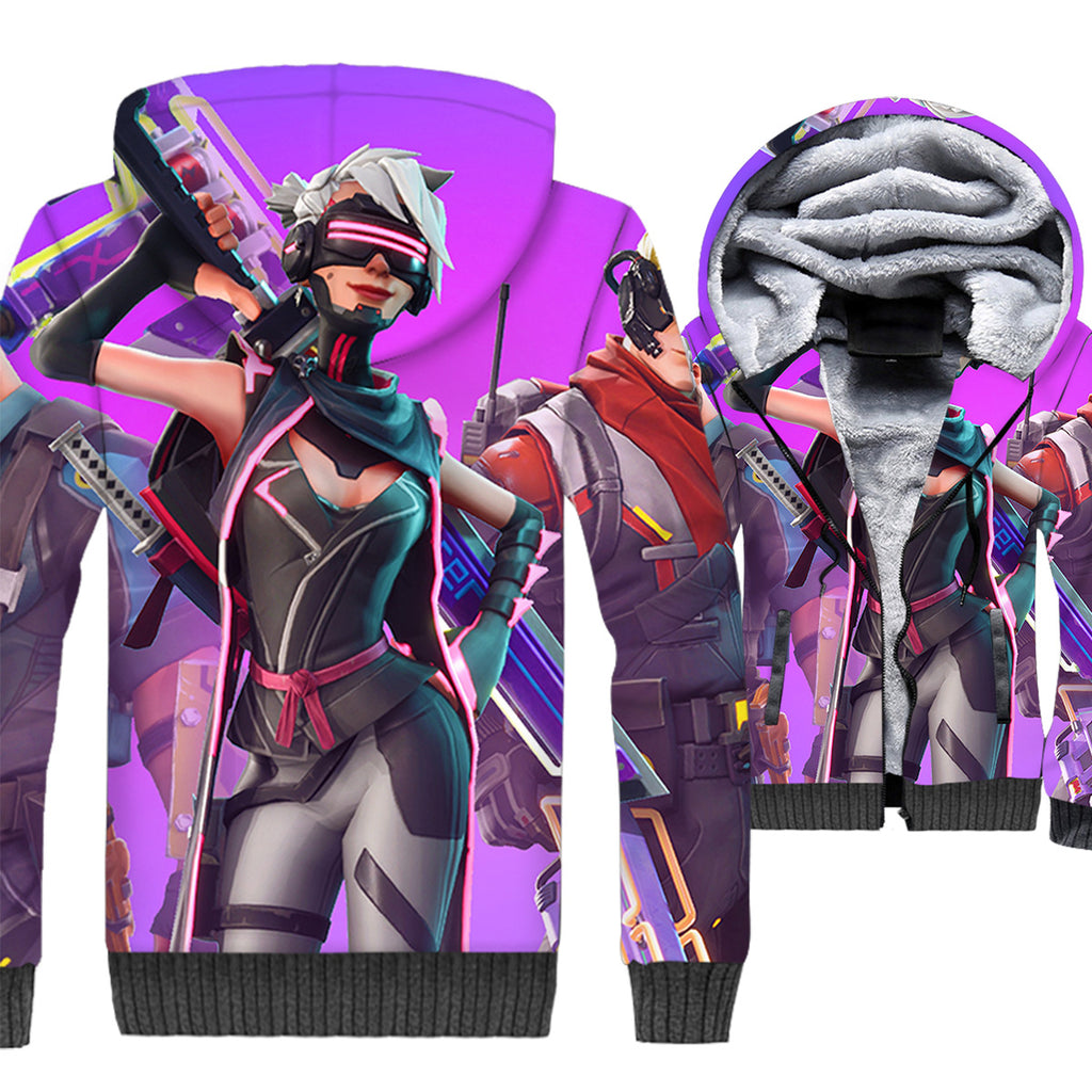 fortnite jackets solid color fortnite series harvester sarah super cool 3d fleece jacket - alchemist sarah fortnite