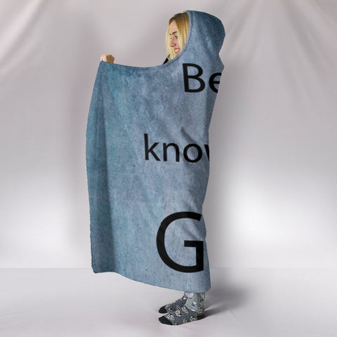 Image of Christian Hooded Blanket - Be Still Blue Blanket