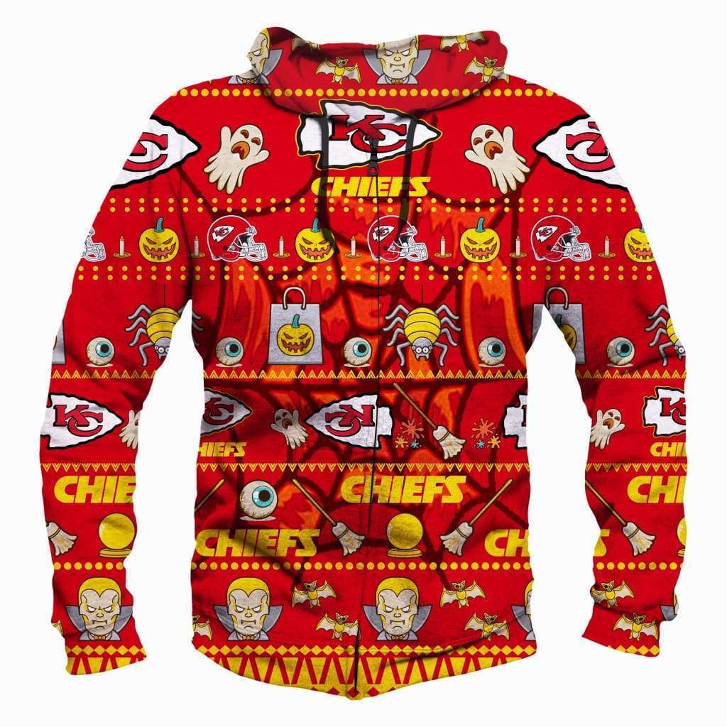 Halloween Kansas City Chiefs Hoodies Pullover Red Hoodie TopWear