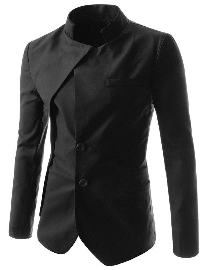 Men's Goth Vintage Stand Collar Irregular Design Suit Jacket | TopWear