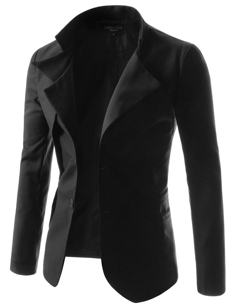Men's Goth Vintage Stand Collar Irregular Design Suit Jacket | TopWear