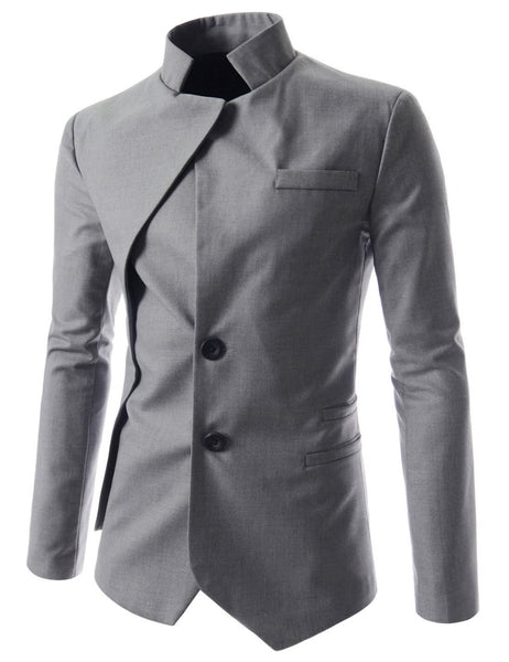 Men's Goth Vintage Stand Collar Irregular Design Suit Jacket | TopWear