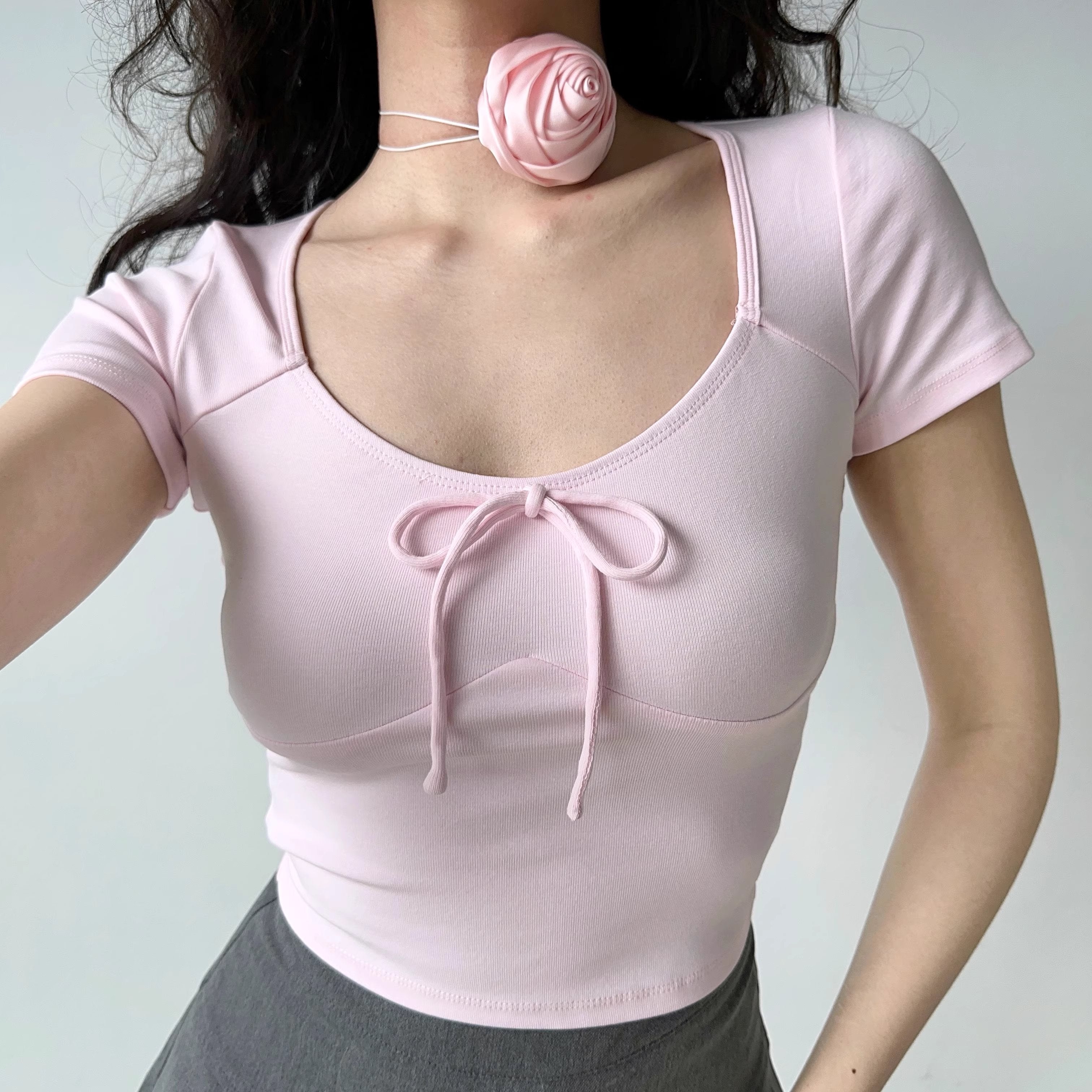  Ballet Style Round Neck Tee ~ HANDMADE