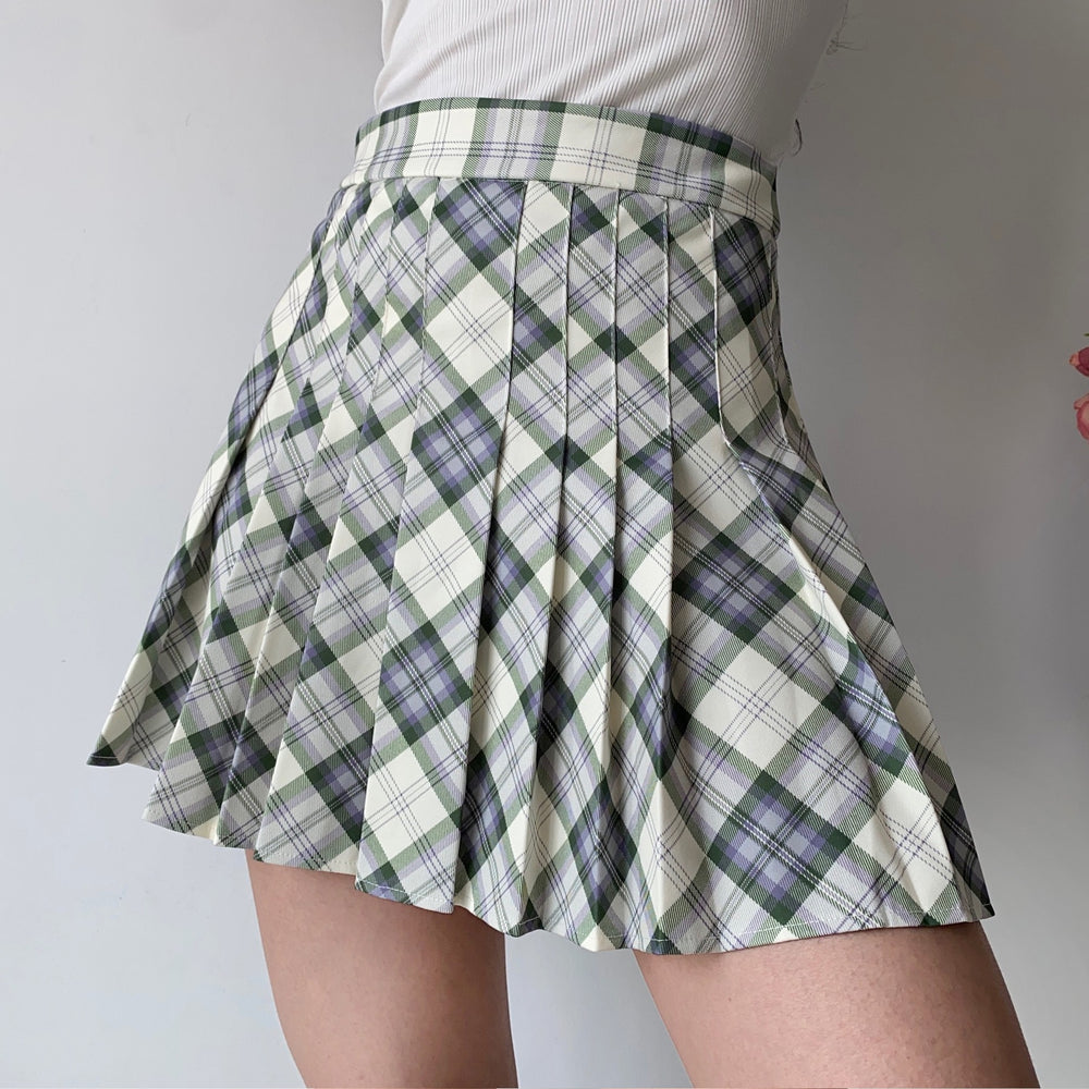 Seoul Style Plaid Tennis Skirt // Mint – Pellucid