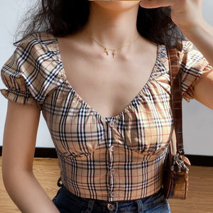 Nova Check Bustier Top [Handmade 