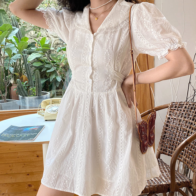 Arlene Milkmaid Lace Dress – Pellucid