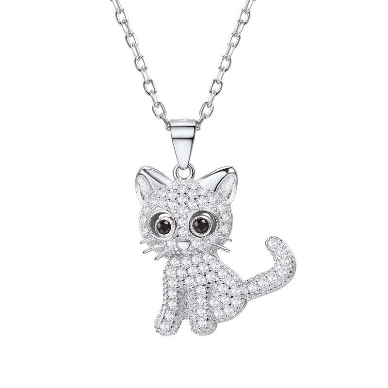 Cat Necklace Sterling Silver CZ Pave | FREE Shipping – Jewelrify