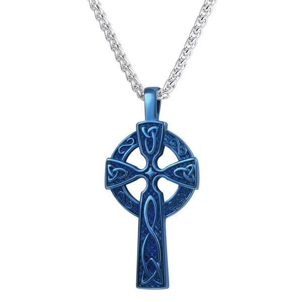 Mens Celtic Cross Necklace Stainless Steel FREE Shipping Jewelrify   Mens Celtic Cross Necklace Pendant 4 Blue 600x 