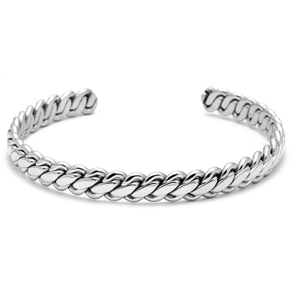 Mens Cuff Bracelet Stainless Steel Twisted | Save 30% Now – Jewelrify