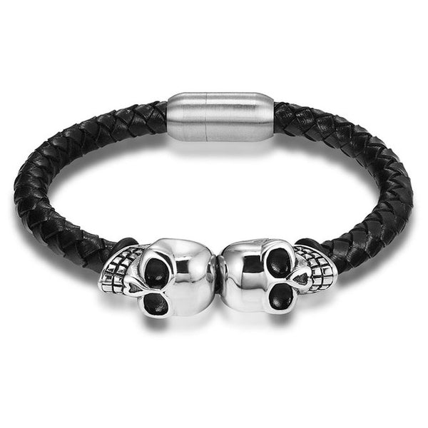 leather skull bracelet