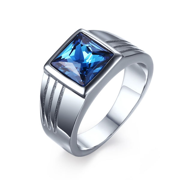 Men's Square Blue Stone Ring | Shop 30% off now – Jewelrify
