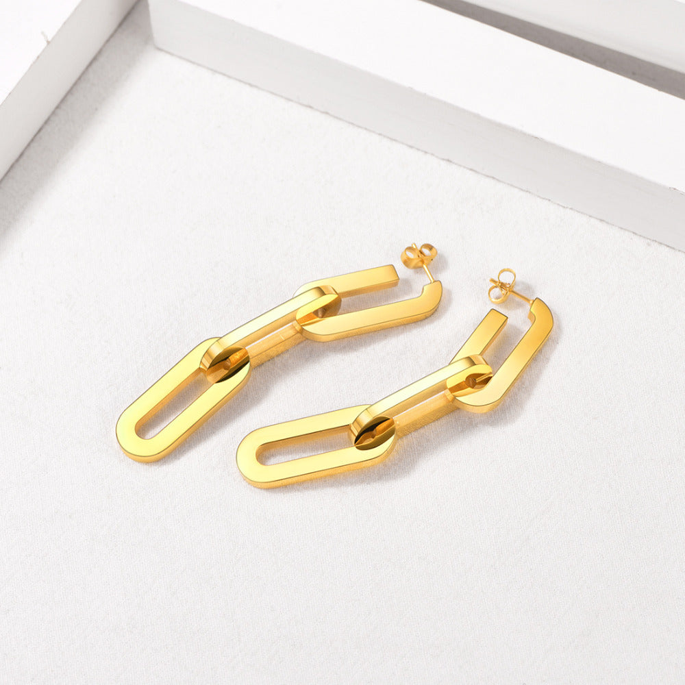 Paperclip Earrings | Gold, Drop, Pushback Earrings – Jewelrify