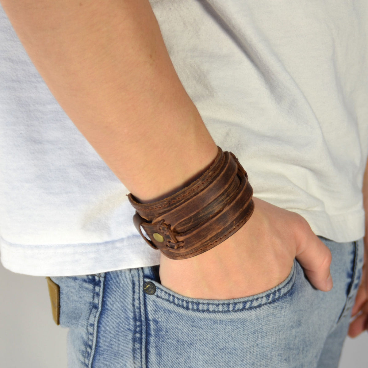 Wide Leather Cuff Bracelet - Get Now and Save 30% – Jewelrify