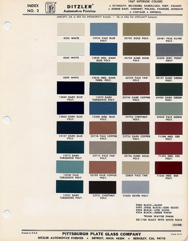 1969 Plymouth Interior Car Colors