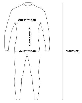 Adelio Wetsuits Size Guide — Steamers – Adelio Wetsuits Australia