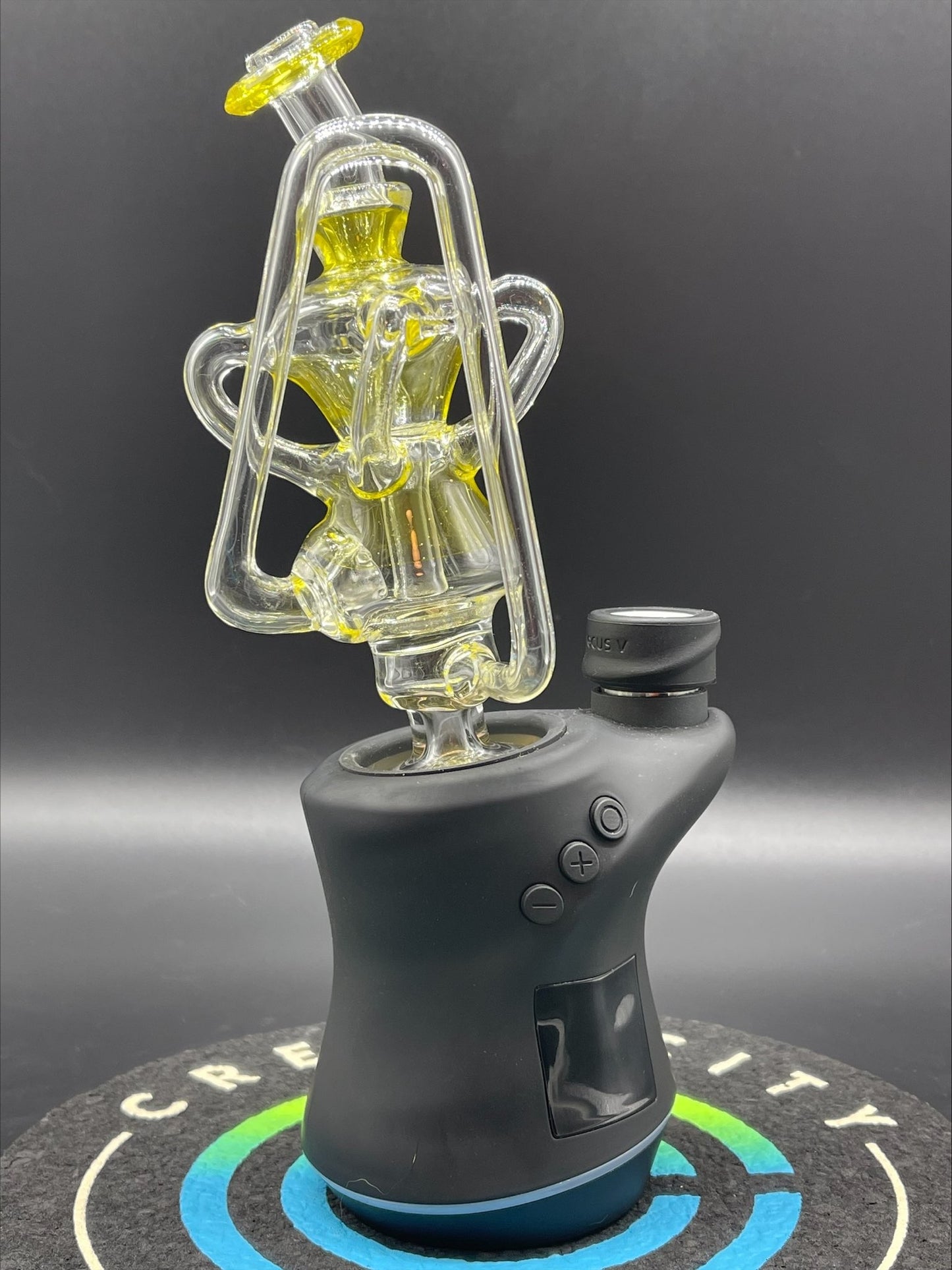 Kosher Glass Focus V Carta / Carta 2 Yellow Mini Quad Recycler (1/11 Drop)