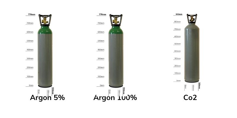 mig welding gas bottles-argon-argon 100% and co2