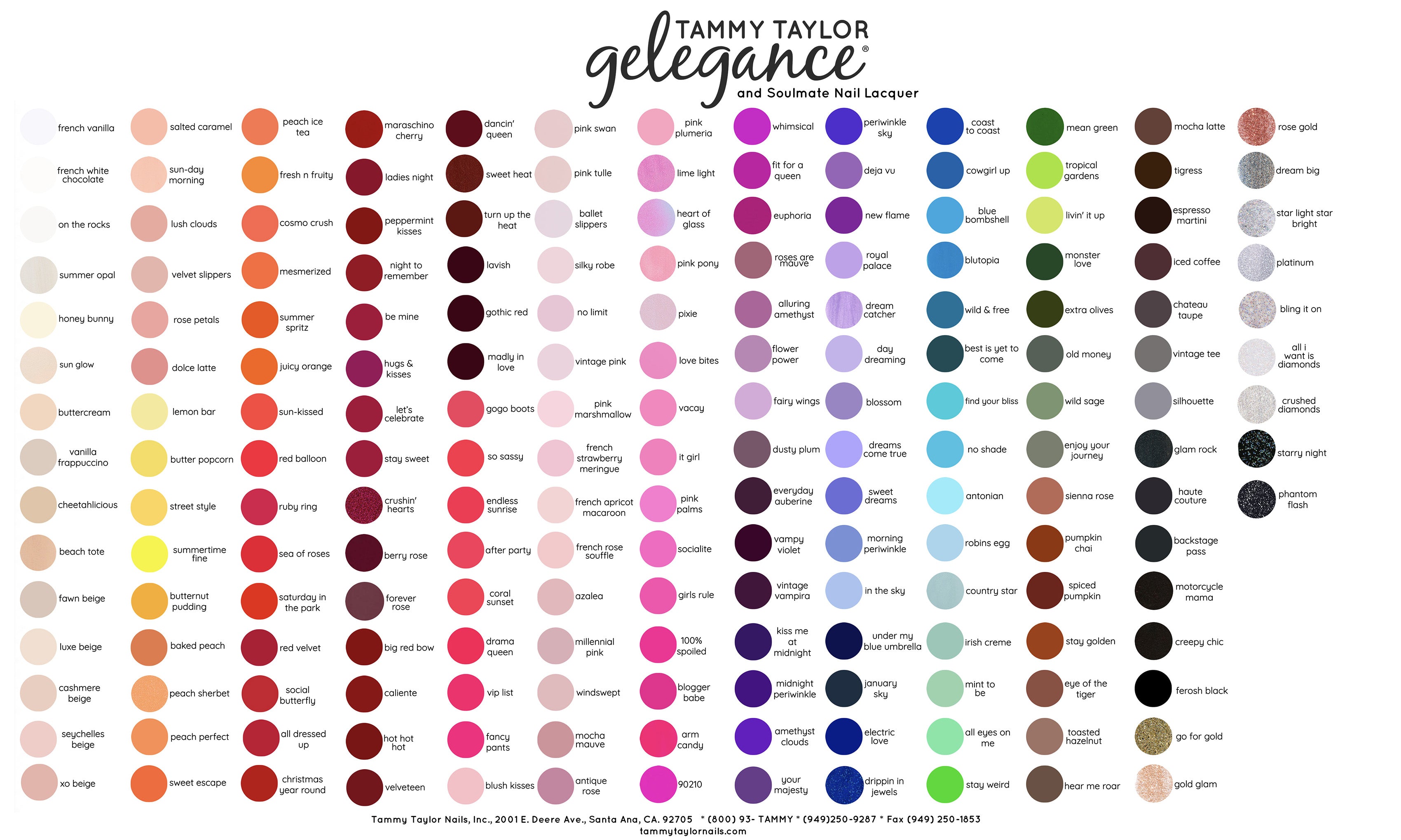 tammy taylor nails gelegance gel polish and soulmate nail lacquer color chart swatches