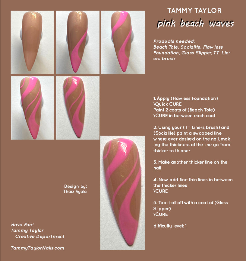 Pink Beach Waves Step By Step Bundle | Tammy Taylor Nails