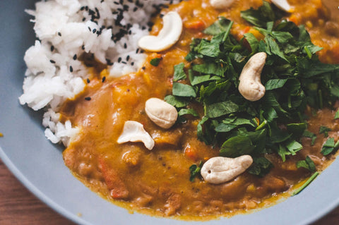 butternut, cashew, and sweet potato curry