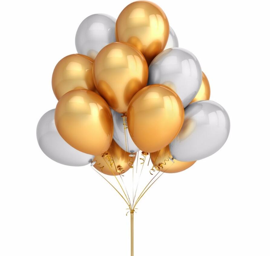 gold and silver balloons