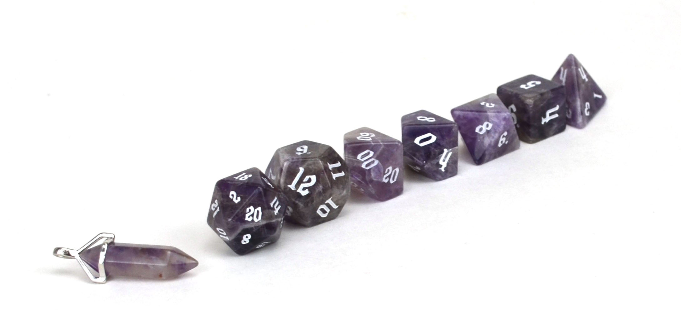 amethyst gemstone dice