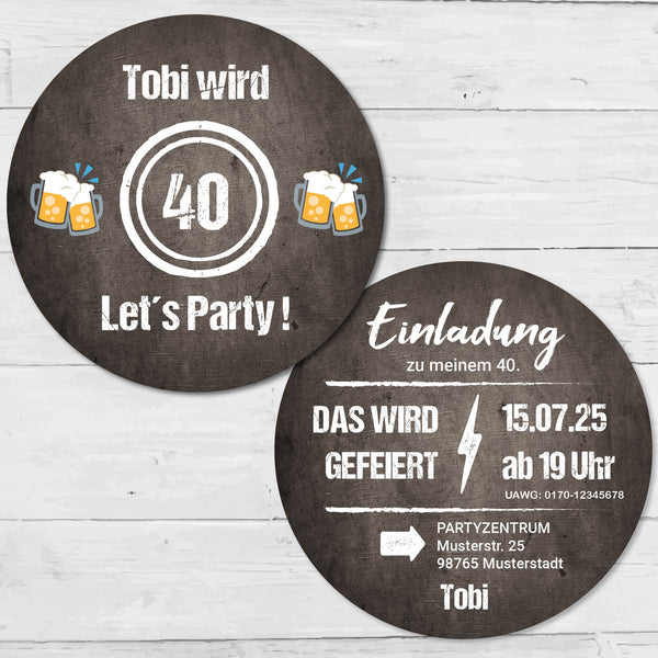 Bierdeckel Einladung