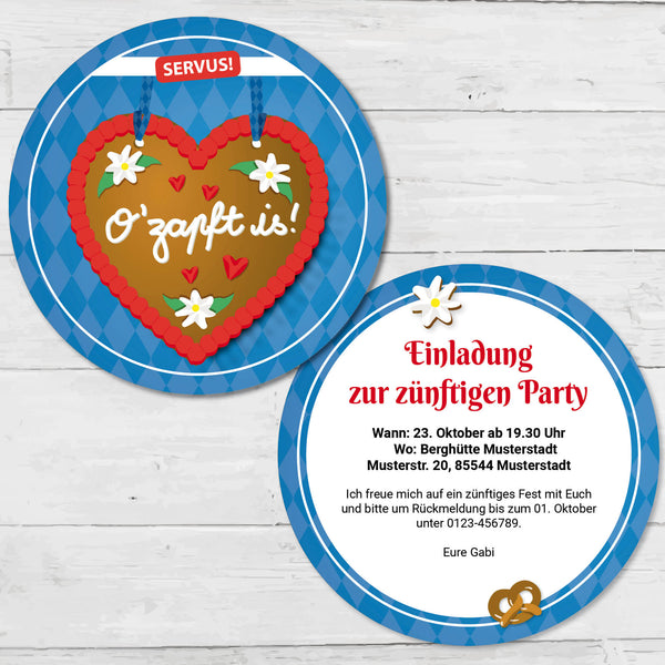 Bierdeckel Einladung zur zünftigen Party: Oktoberfest