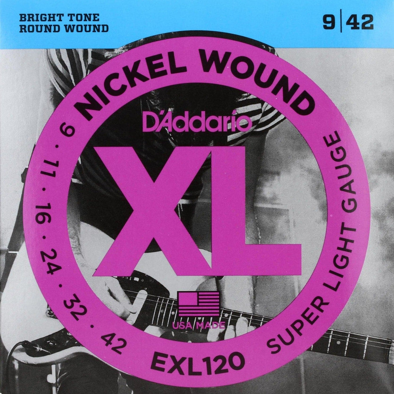 D'Addario Strings EXL120 XL Electric Guitar Strings Super Light 9