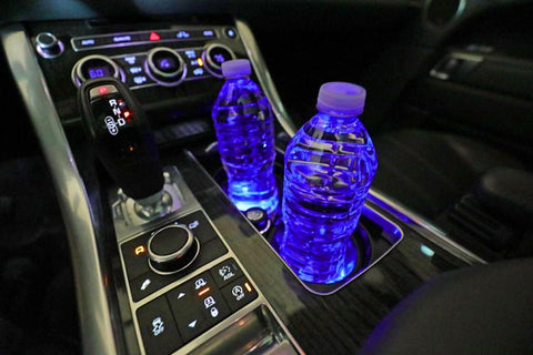 car vehicle cup holder RGB LED coaster light pad trendaroo