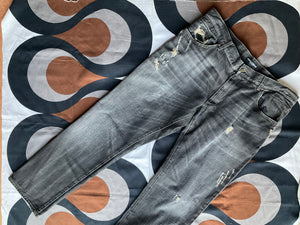 Vintage Dolce & Gabbana dark grey and a little distressed denim jeans, made in Italy, 100% cotton, size 40”