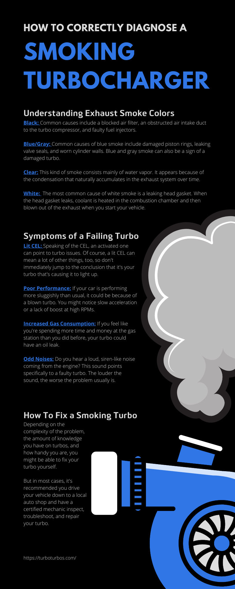 Cómo diagnosticar correctamente un turbocompresor que fuma