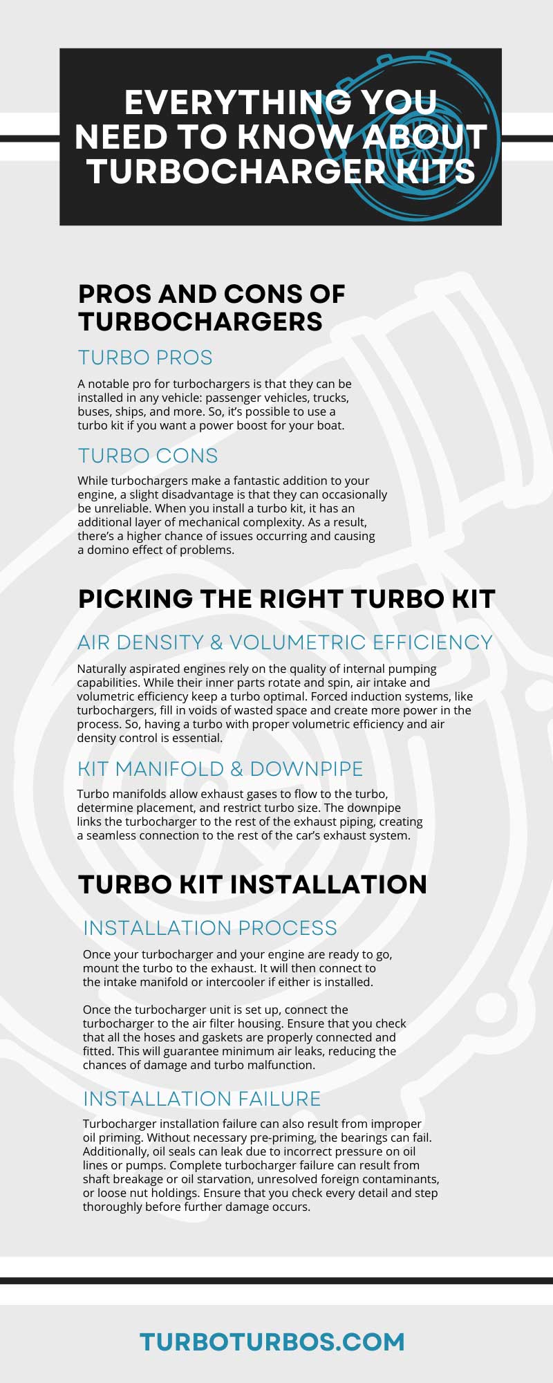 Todo lo que necesita saber sobre los kits de turbocompresor