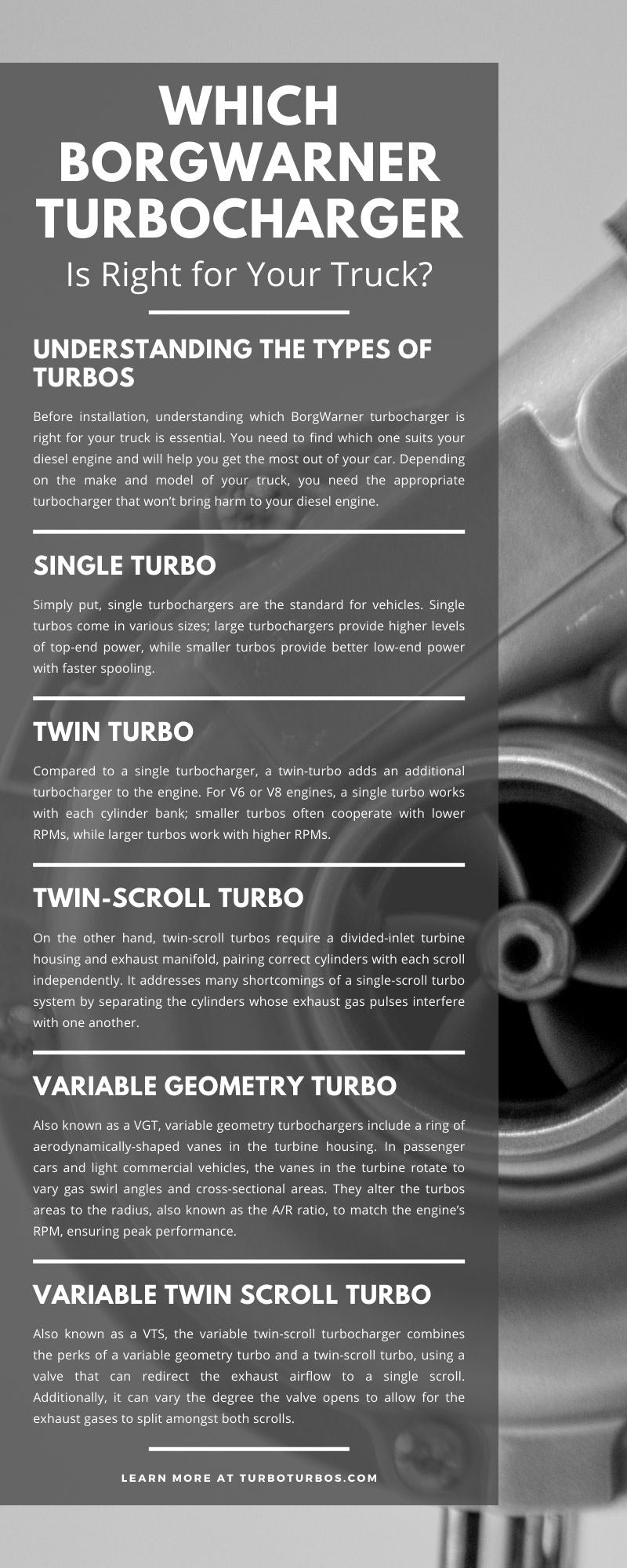 ¿Qué turbocompresor BorgWarner es el adecuado para su camión?